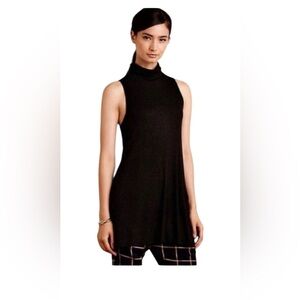 Anthropologie Postmark Cowl High Neck Sleevless Black Top Tunic Large